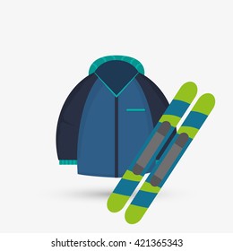 Winter design. Sport icon. Colorful illustration 