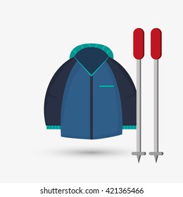 Winter design. Sport icon. Colorful illustration 