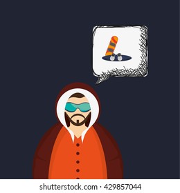 Winter design. Sport icon. Colorful illustration 