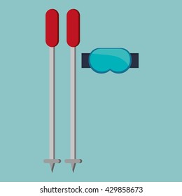 Winter design. Sport icon. Colorful illustration 