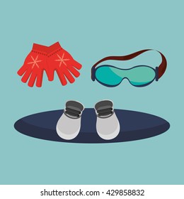 Winter design. Sport icon. Colorful illustration 