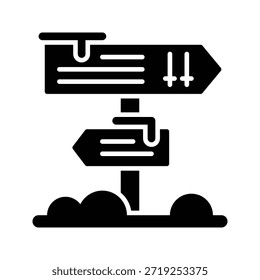 Direção inverno Placa de sinalização Vetor Ilustração, Ícone de estilo sólido