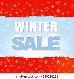 Winter Discount Banner With Gradient Mesh, Vector Illustration