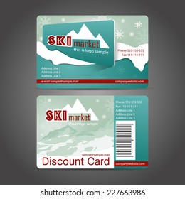 Winter discount card template,vector illustration