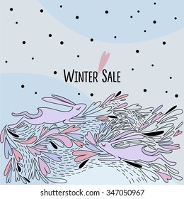 Winter Discount ?ard with rabbits