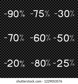 winter discounts with snowflakes