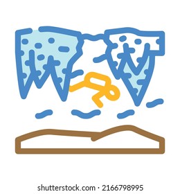 winter diving color icon vector. winter diving sign. isolated symbol illustration