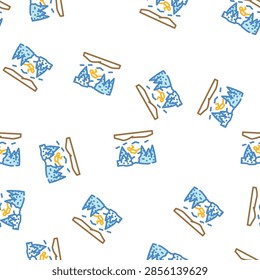 winter diving vector seamless pattern winter diving sign illustration