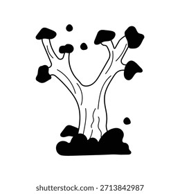 Winter doodle icon with white background vector stock illustration