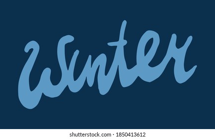 Winter doodle illusatration. Hand drawn typography isolated on white background. Winter season, Christmas celebration