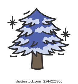 Winter Doodle Illustration - Tree