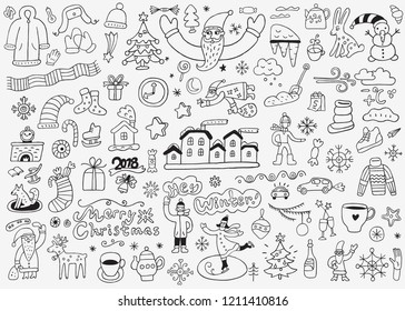 winter doodle set