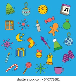 Winter Doodle Vector Design.