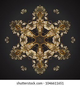 Winter doodles hand drawn snowflake. Cute, simple vector snowflakes for postcard and poster graphic design for textile, wrapping paper, hand drawn style christmas winter backgrounds. Vector design.
