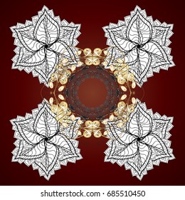 Winter doodles hand drawn snowflake. Cute, simple vector snowflakes for postcard and poster graphic design for textile, wrapping paper, hand drawn style christmas winter backgrounds. Vector sketch.
