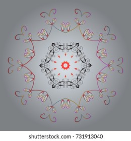 Winter doodles hand drawn snowflake. Cute, simple vector snowflakes for postcard and poster graphic design for textile, wrapping paper, hand drawn style christmas winter backgrounds. Vector design.