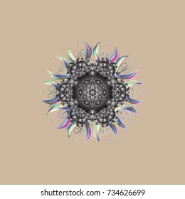 Winter doodles hand drawn snowflake. Cute, simple vector snowflakes for postcard and poster graphic design for textile, wrapping paper, hand drawn style christmas winter backgrounds. Vector design.