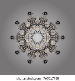 Winter doodles hand drawn snowflake. Cute, simple vector snowflakes for postcard and poster graphic design for textile, wrapping paper, hand drawn style christmas winter backgrounds. Vector design.