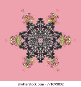 Winter doodles hand drawn snowflake. Cute, simple vector snowflakes for postcard and poster graphic design for textile, wrapping paper, hand drawn style christmas winter backgrounds. Vector design.