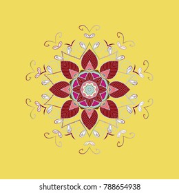 Winter doodles hand drawn snowflake. Cute, simple vector snowflakes for postcard and poster graphic design for textile, wrapping paper, hand drawn style christmas winter backgrounds. Vector sketch.