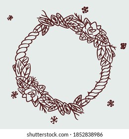 Winter door decoration Doodle art