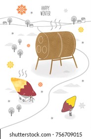 Winter drawing illustration