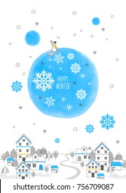 Winter drawing illustration
