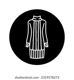 Winter dress black line icon. Pictogram for web page, mobile app, promo.
