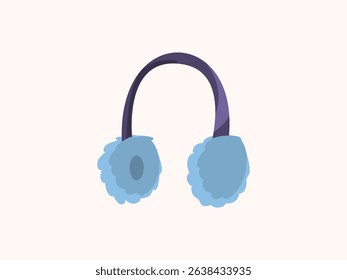 Winter ear muff icon vector illustration in flat style. Ideal for cold weather, winter fashion, cozy accessories, and seasonal designs. Simple, clean, and modern icon perfect for any winter theme.