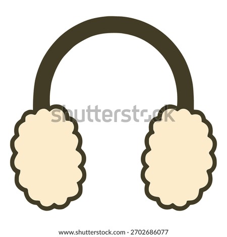 winter earmuff warm flat color vector illustration template design