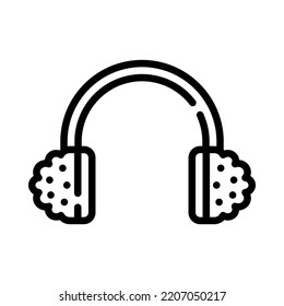 Winter earmuffs icon. Outline design. Fluffy earmuffs isolated on a white background. Stylish winter earmuffs. For presentation, graphic design. Vector Illustration.