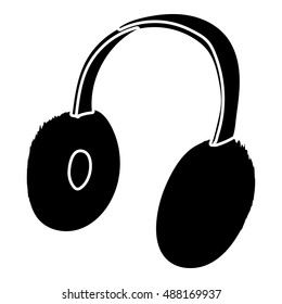 Winter earmuffs icon in simple style on a white background vector illustration