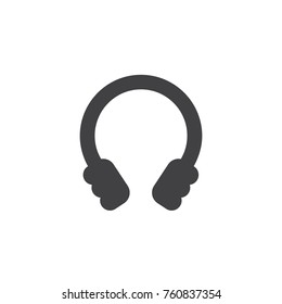 Winter earmuffs icon vector, filled flat sign, solid pictogram isolated on white. Symbol, logo illustration.