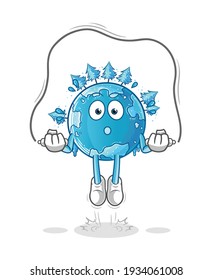 Wintererdsprung Seilübung Illustration. Zeichenvektor