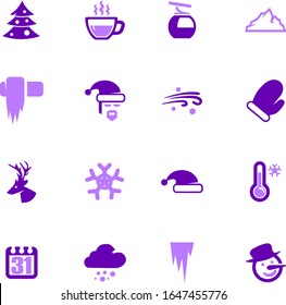 Winter easy color vector icons for user interface design