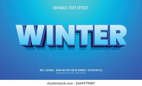 winter editable text effect	3d text