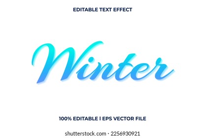 winter editable text effect, lettering typography font style, ice 3d text for tittle