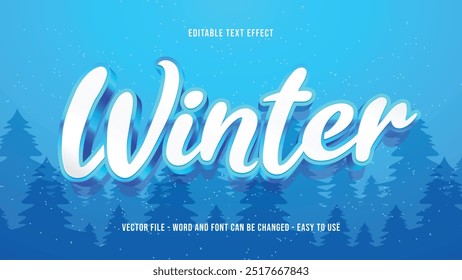 Winter editable text effect, snow text style effect