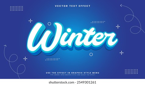 Winter editierbarer Texteffekt Vorlagenschriftart Stil