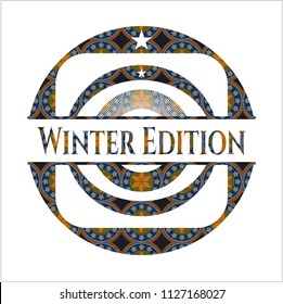 Winter Edition arabesque emblem. arabic decoration.
