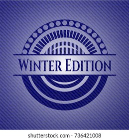 Winter Edition badge with jean texture