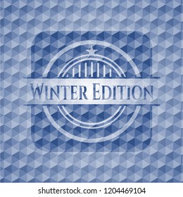 Winter Edition blue emblem with geometric pattern.