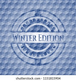 Winter Edition blue polygonal emblem.