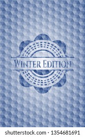 Winter Edition blue polygonal emblem.