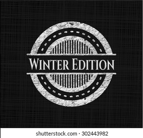 Winterausgabe-Kreideemblem auf der Tafel