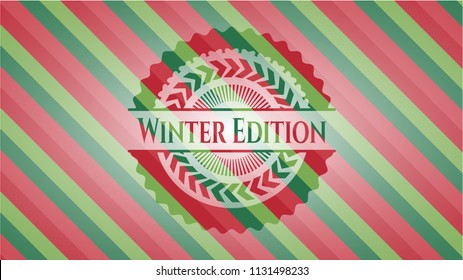 Winter Edition christmas colors style emblem.