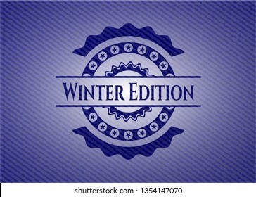 Winter Edition emblem with denim texture