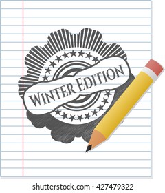 Winter Edition emblem with pencil effect