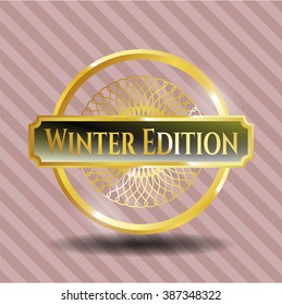 Emblema dorado brillante de Winter Edition