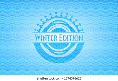 Winter Edition light blue water wave style emblem.